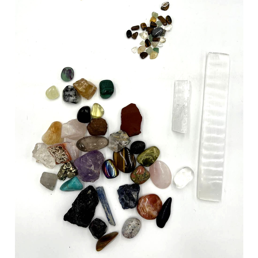 Assorted Crystal, Gemstone, Tumble Stone, and Rough  Lot 2.6 LB Bundle